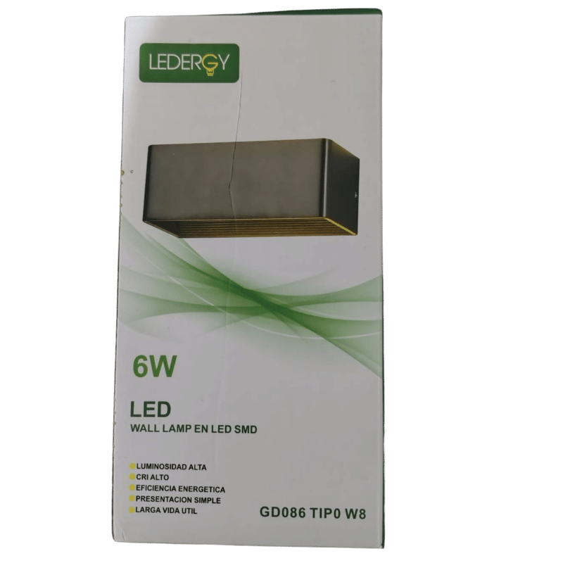 Aplique de pared 6W IP20 GD086 negro 3000K